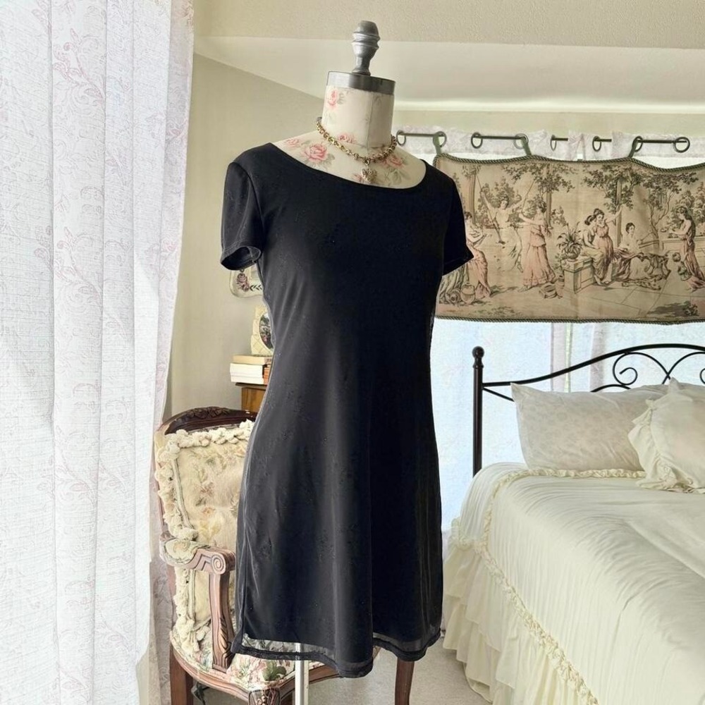 black floral mini dress